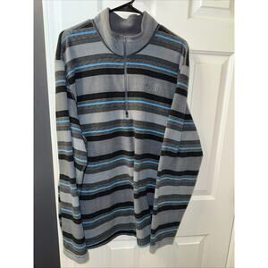 The North Face Sweater Adult XXL 2XL Multicolor Striped Fleece Quarter Zip Mens